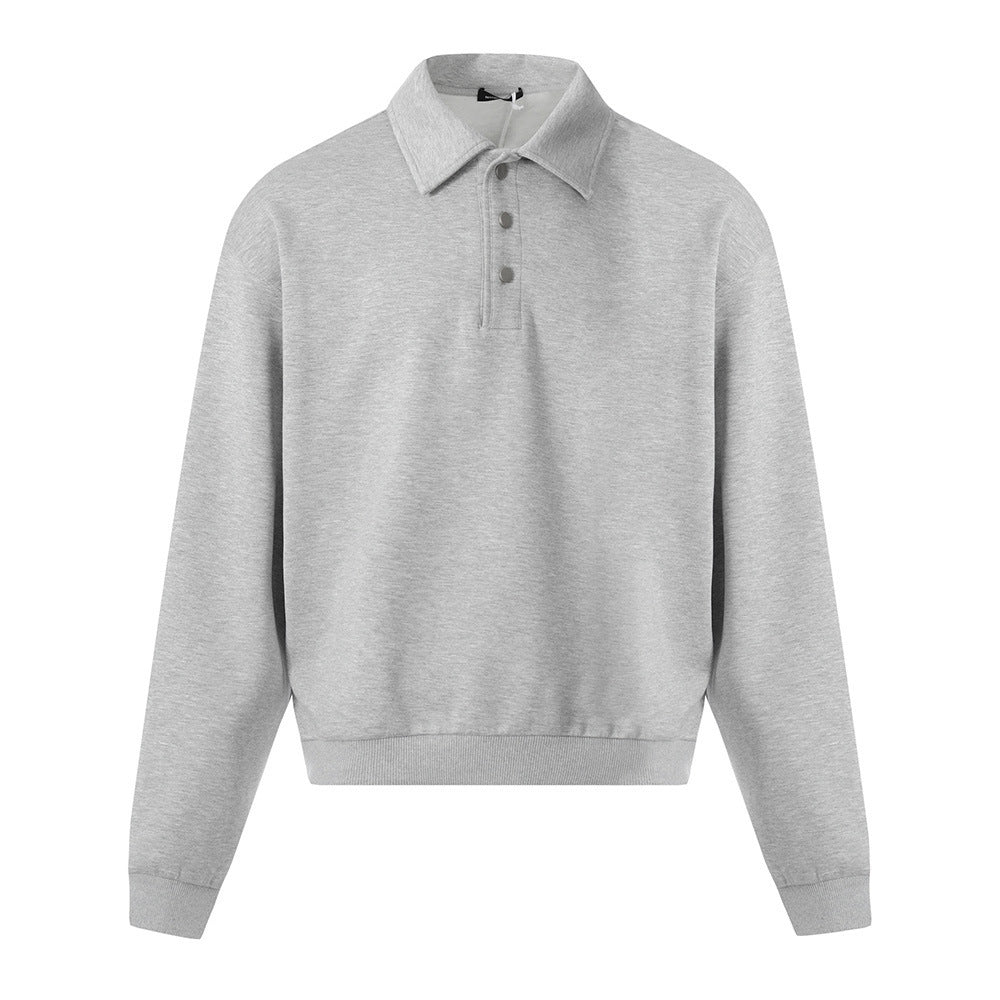 Plain Button Long Sleeve Polo