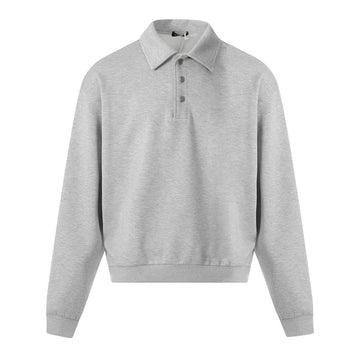 Plain Button Long Sleeve Polo