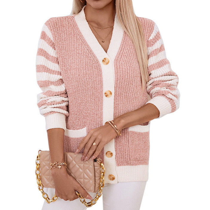 Women's Striped Knitted Jacket