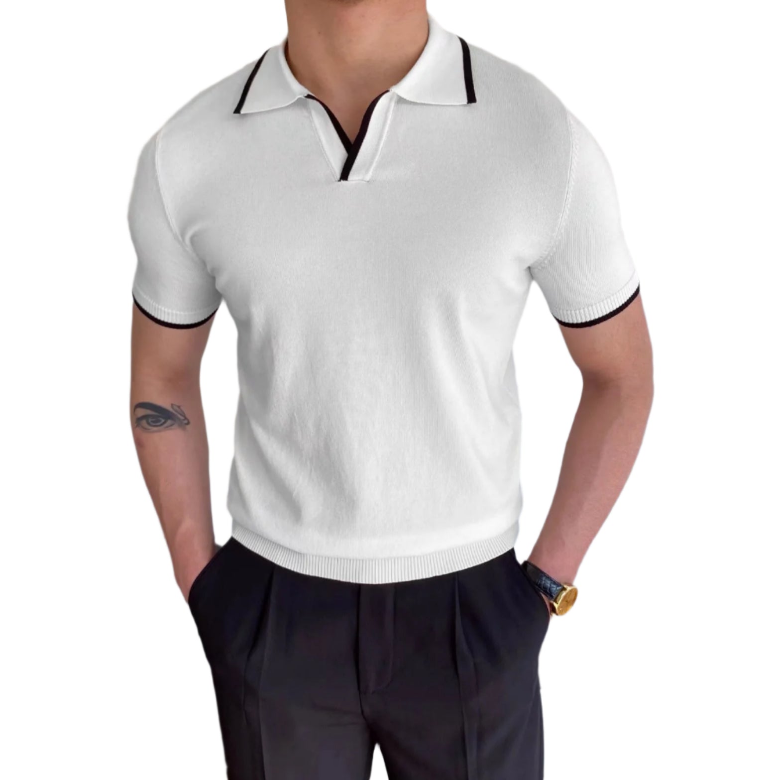 Men's Casual Slit Polo Shirt