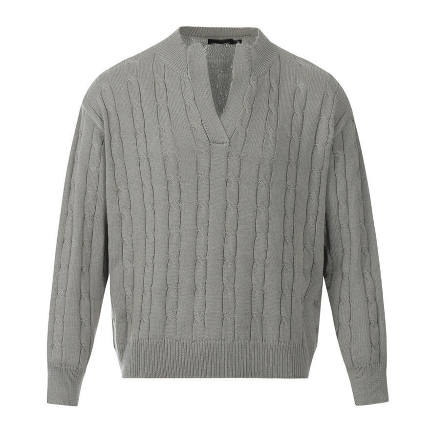 Men's Stand Collar Knitted Sweater