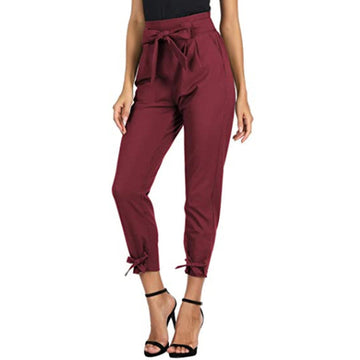 High Waist Lace Up Trousers